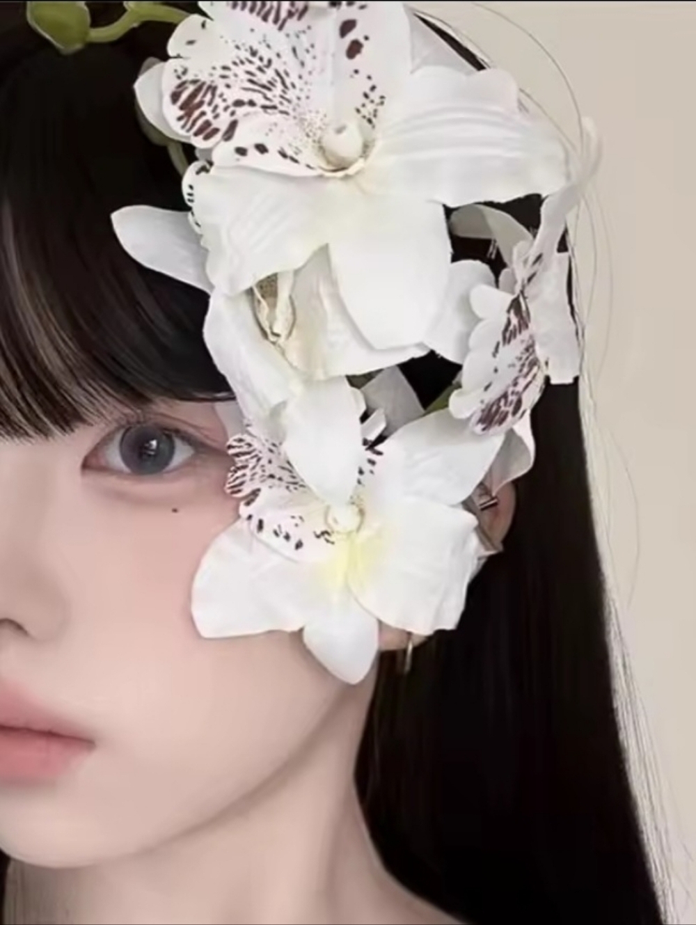 Brand New Handmade White Orchid Flower Hair Clip Claw